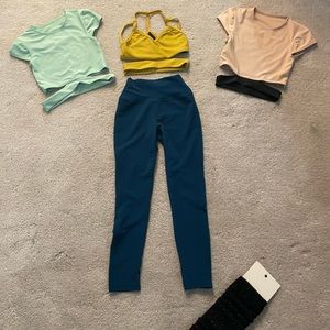 Five Dancewear Brand three tops and one pair leggings size YL barely worn